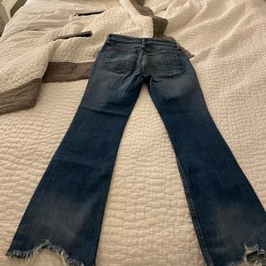 Rag and Bone High Rise Nina Flares Ankle Fray